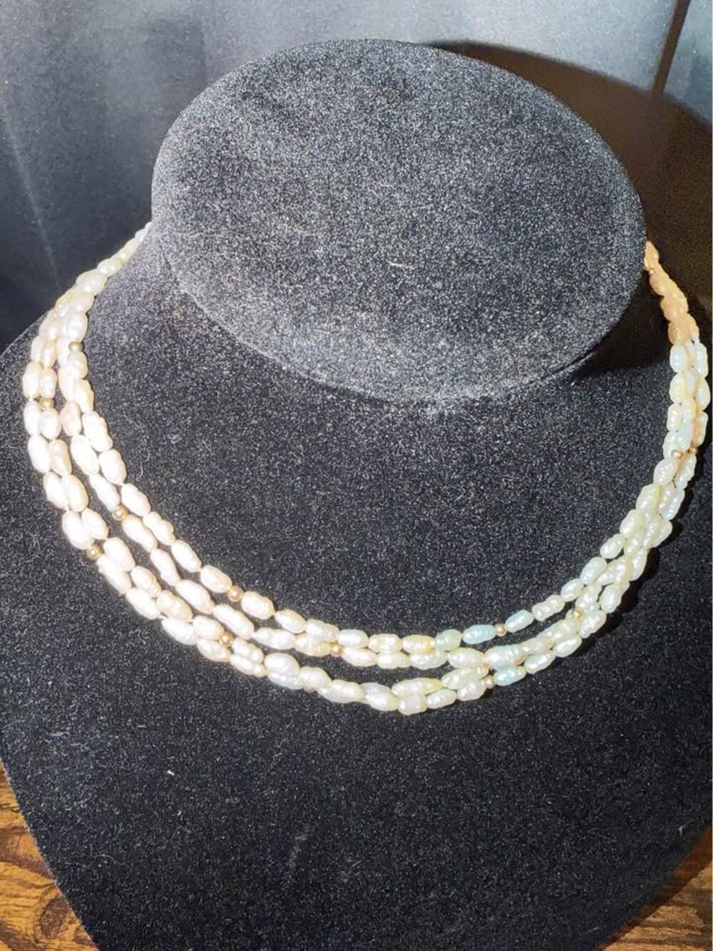 Vintage Genuine Pearl Multi-Strand Necklace-14K Clasp-Restringing Needed (CCC28)